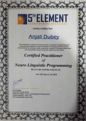 NLP Coach Practitioner ( ICF & Symbiosis Internationally Certified From ICF)