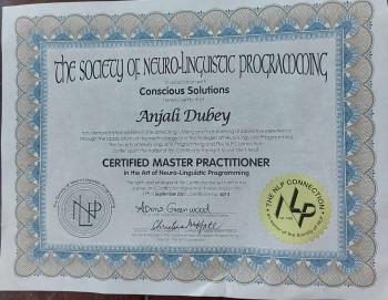 Master Practitioner from the SNLP the oldest body of NLP USA