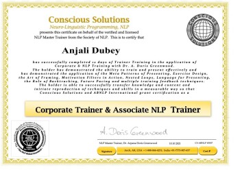 Corporate Trainer and Associate NLP Trainer